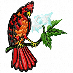 Cardinal Bird Embroidery Design 2
